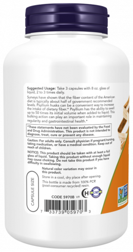 NOW Psyllium Husk Caps 500 мг, 200 капсул