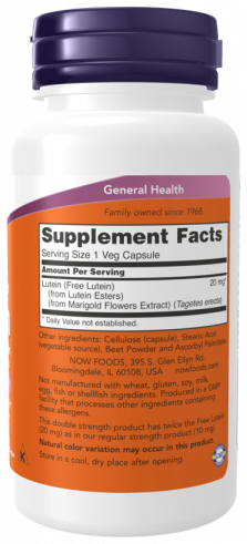 NOW Lutein Esters, Лютеин Эстерс, 90 капсул