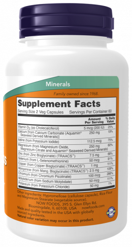 NOW Full Spectrum Mineral Caps, Полный спектр минералов капс, 120 капсул