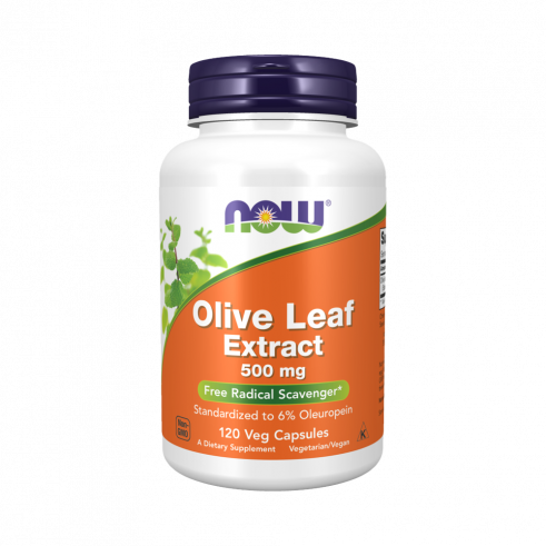 NOW Olive Leaf Extract 500 mg, Экстракт листьев оливы 500 мг, 120 капсул