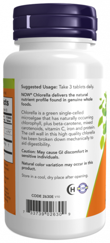NOW Chlorella, Хлорелла, 60 таблеток